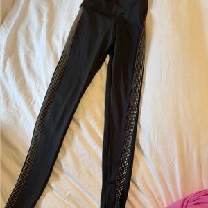 Black Leggings with Rhinestone Detail